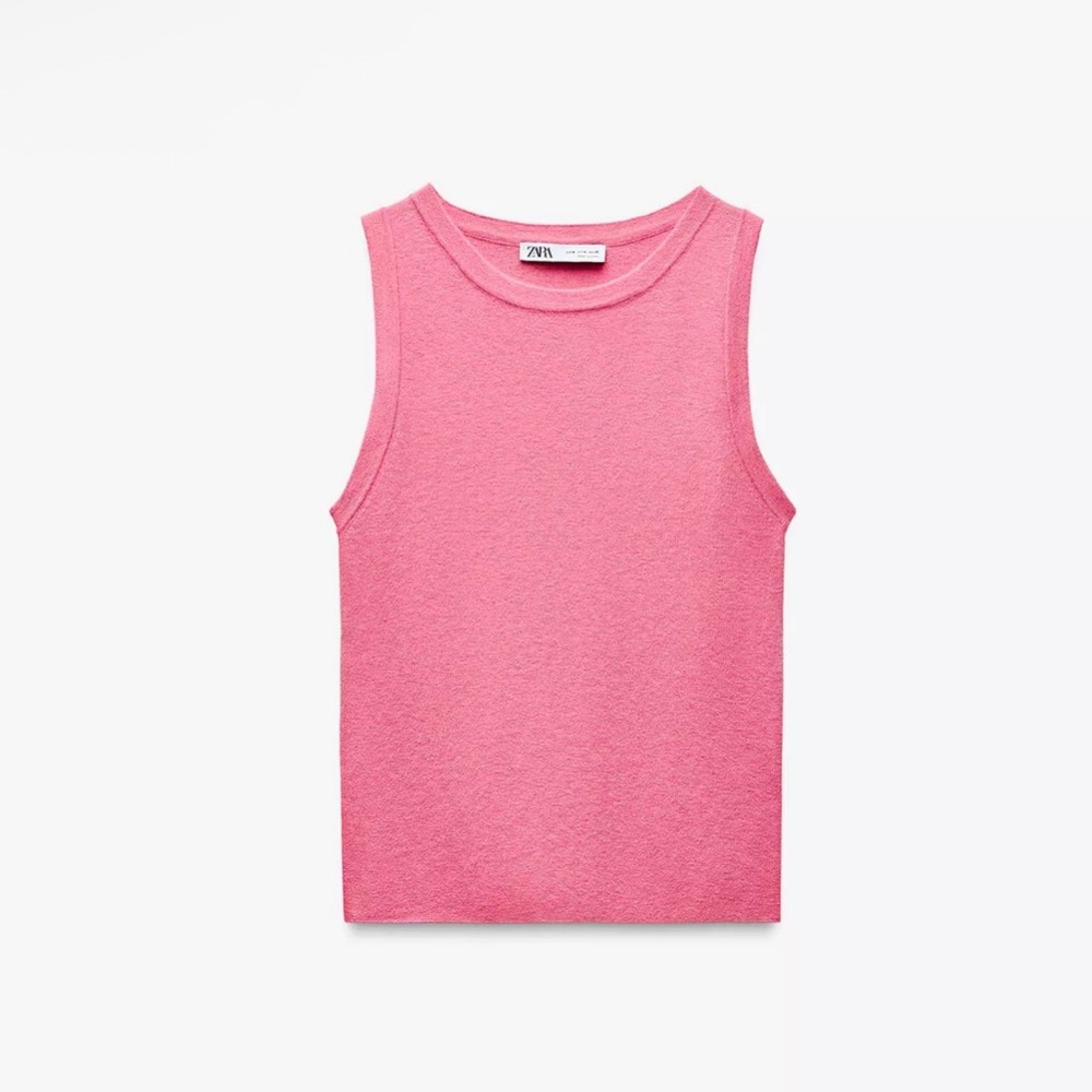 Zara Pink Sleeveless Knit Top- size L